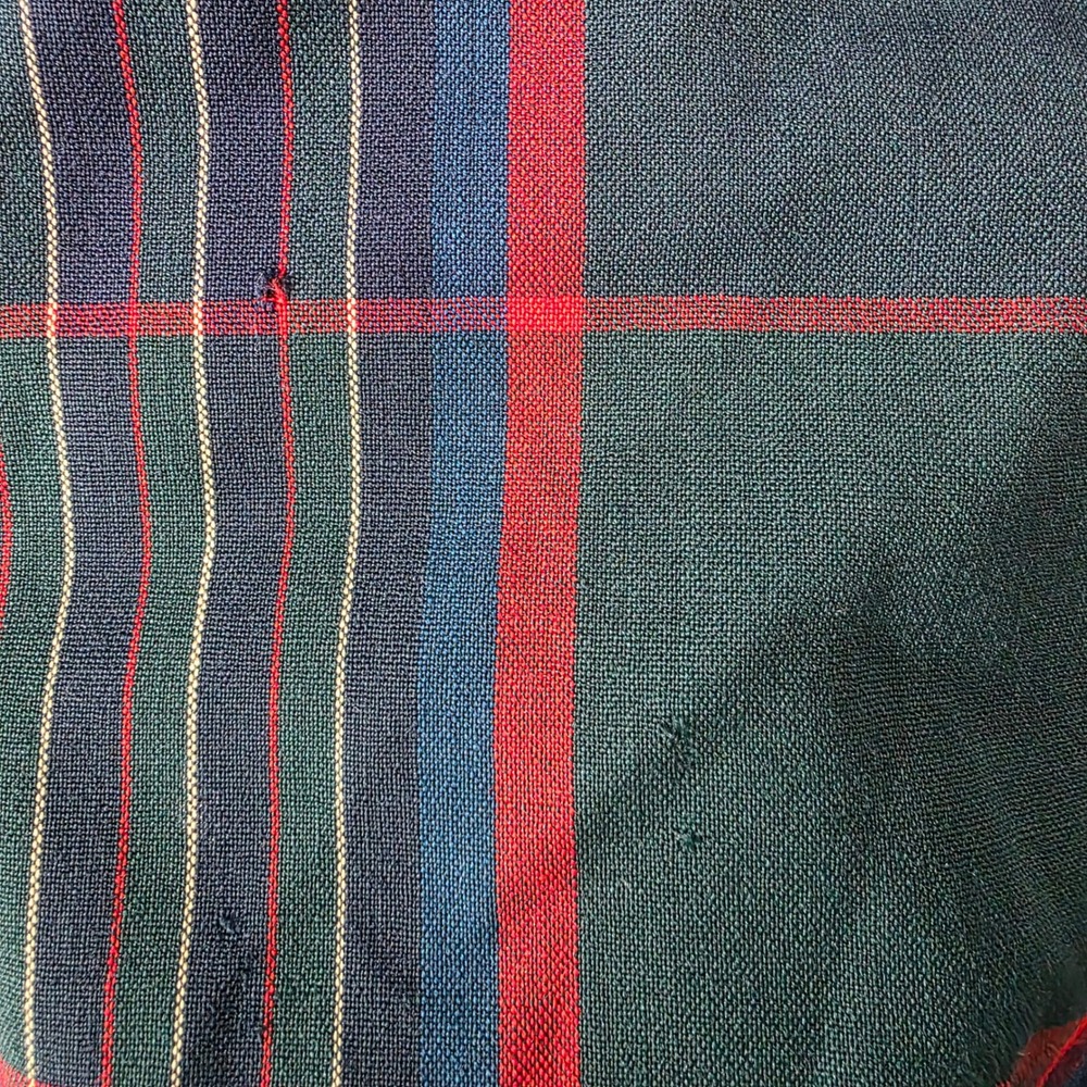 Vintage Pendleton Wool Plaid Midi Skirt Navy Green Red Size 16 Made in USA - Picture 8 of 8